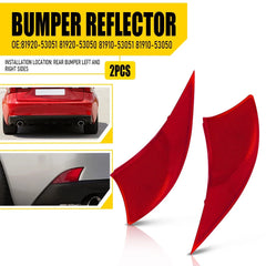 Set of 2 Rear Bumper Reflectors LH & RH For Lexus IS200t IS250 IS300 IS350 Red A 6B93BC-57