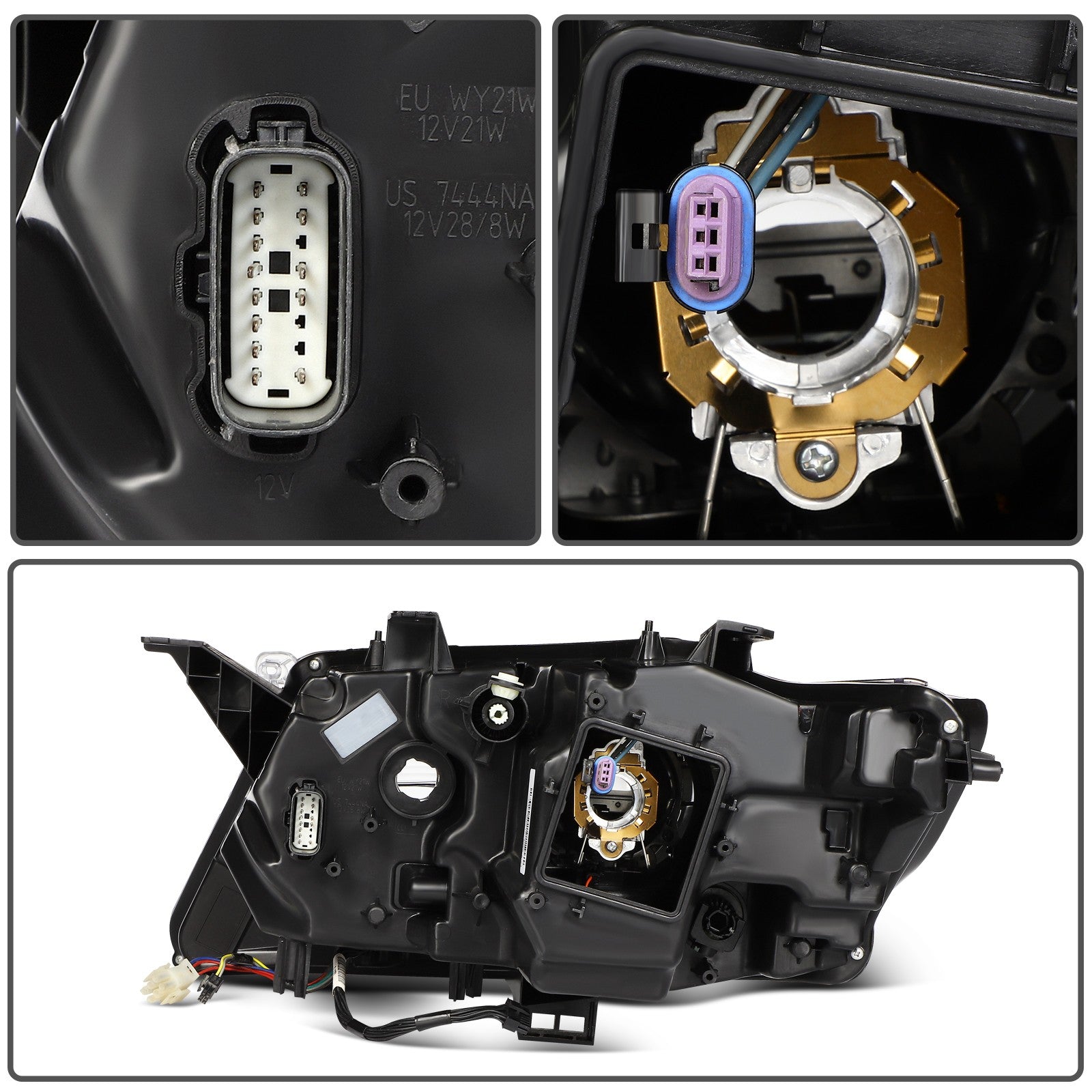 ECCPP Headlight For Lincoln MKX 2.7L 3.7L 2016-2018 Passenger Right Side Black 6B93BC-57