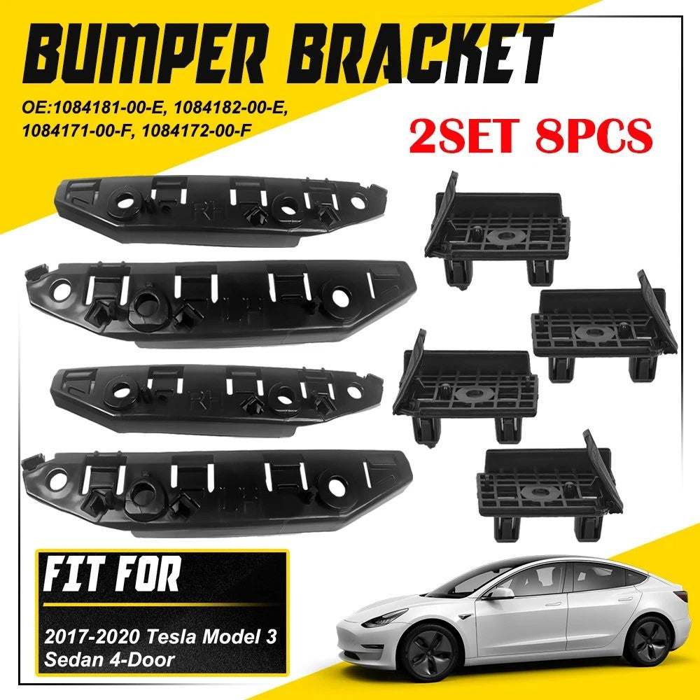 8PC For 17-20 Tesla Model 3 Front Bumper Bracket Fender Retainer Bracket Support 6B93BC-57