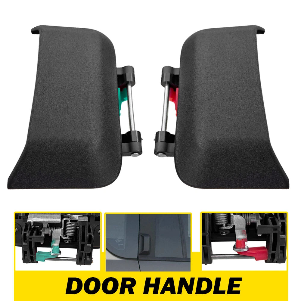 2x Exterior Door Handle Black Rear Left Right Side Fits 2007-2016 Jeep Compass A 6B93BC-57