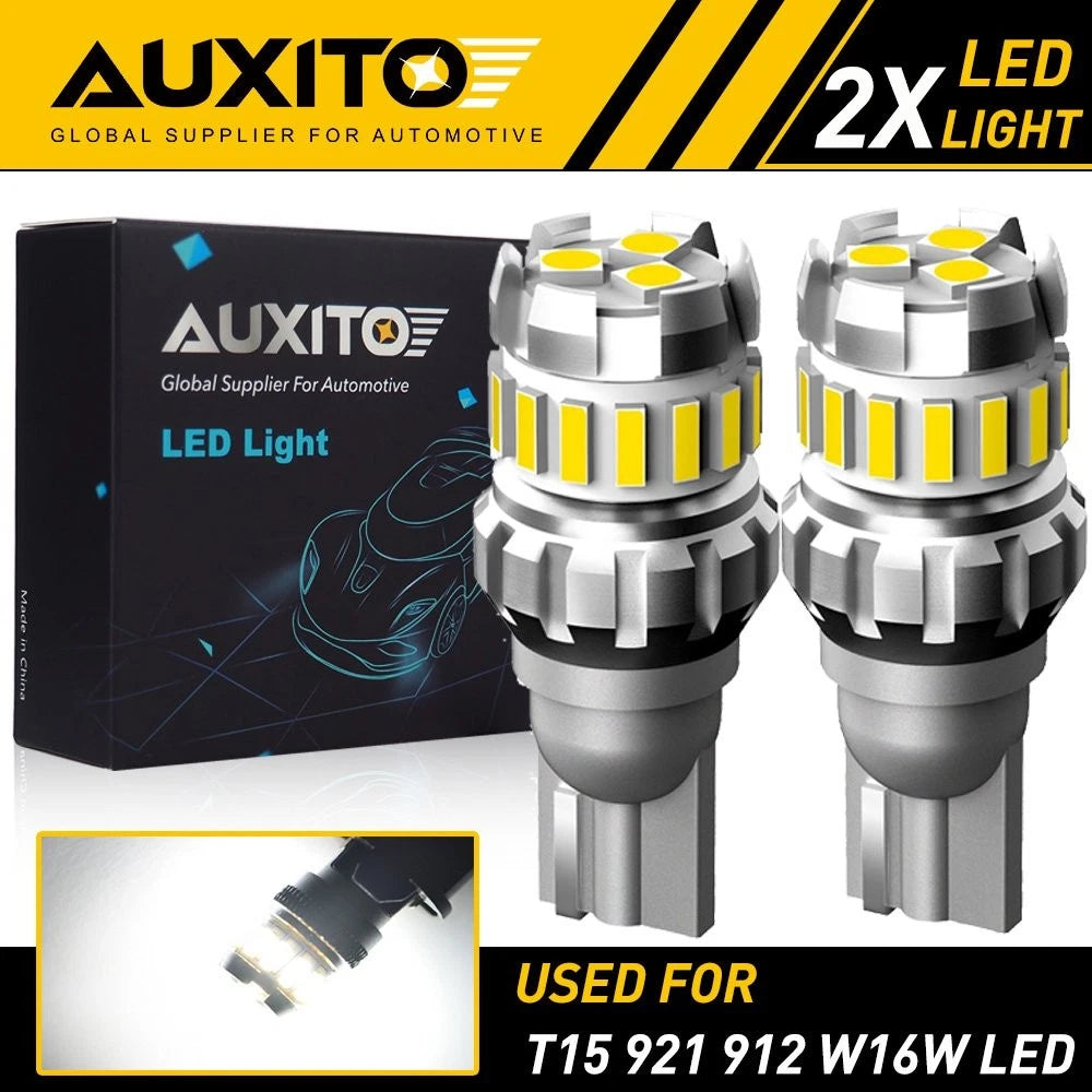 2X AUXITO 921 912 LED Reverse Backup Light Bulb 6000K Super Bright T15 2F18 EOA AUXITO