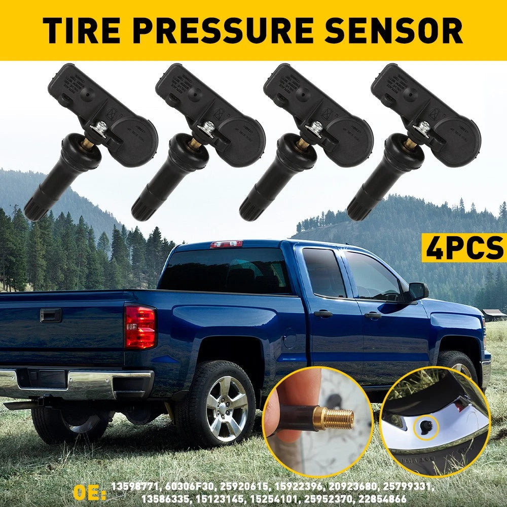 4pcs OEM TPMS Tire Pressure Monitoring Sensors For Chevy GMC 13586335/13598771 6B93BC-57