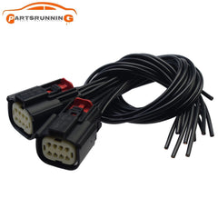 For 2016-2018 Chevrolet Camaro 2PCS Headlight Connector Pigtail 6-pin Wire 8-way 6B93BC-57
