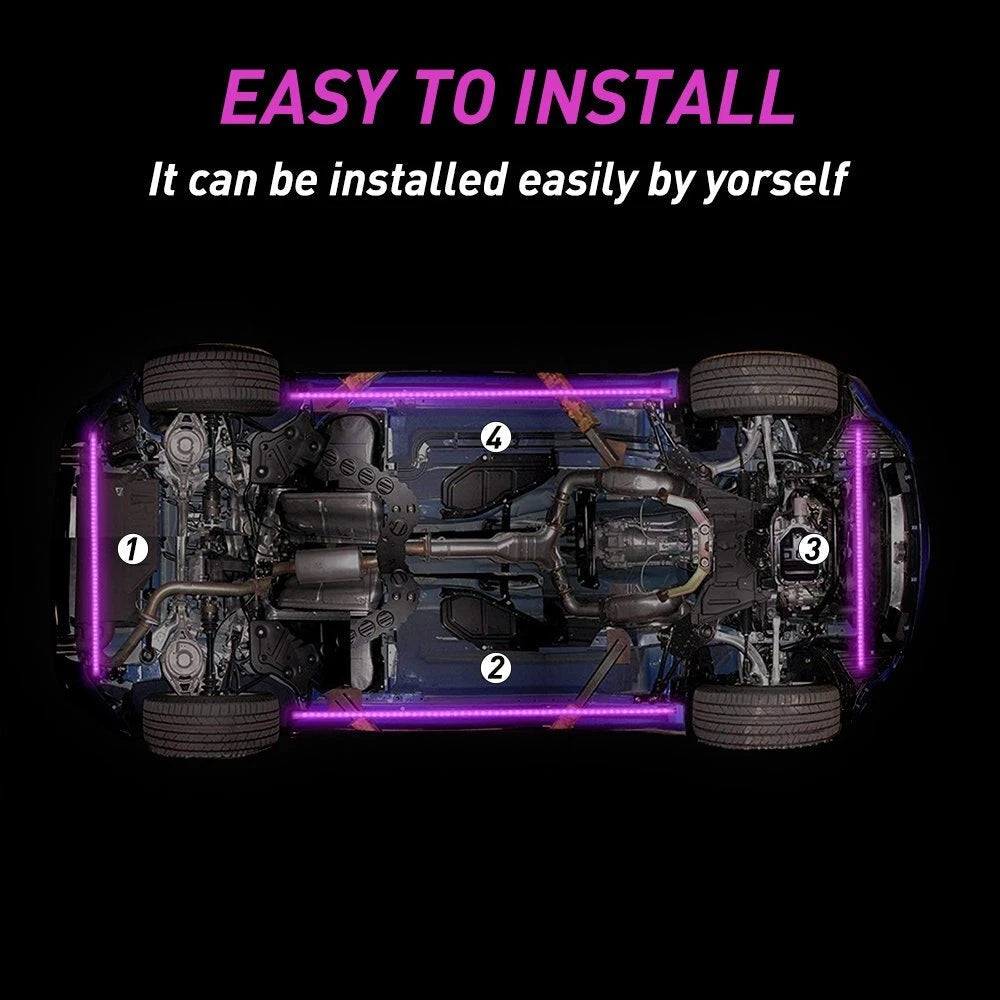 8 Colors LED Strip Under Car Tube Underglow Underbody System Neon Light Kit EOA 6B93BC-57