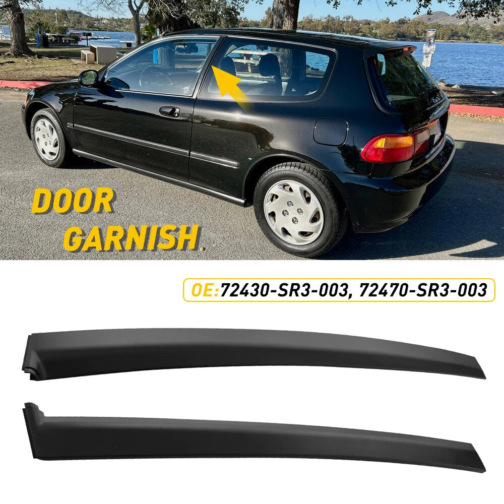 For 92-95 Honda Civic 2 3 dr LH&RH Door Garnish Trim Pillar Sash Set US 6B93BC-57