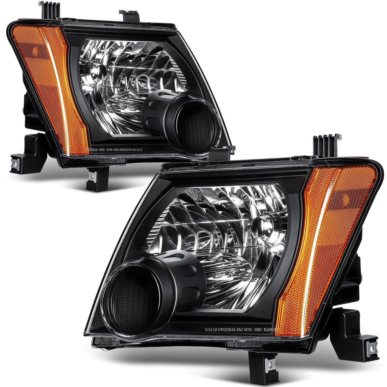 ECCPP Headlights Assembly For Nissan For Xterra 2.5L 4.0L 2005-2010 Pair Black ECCPP