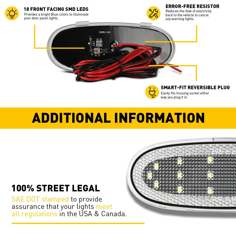 Interior Door Panel Courtesy Lights LED for 2002-2009 Dodge 1500 RAM 2500 3500 6B93BC-57