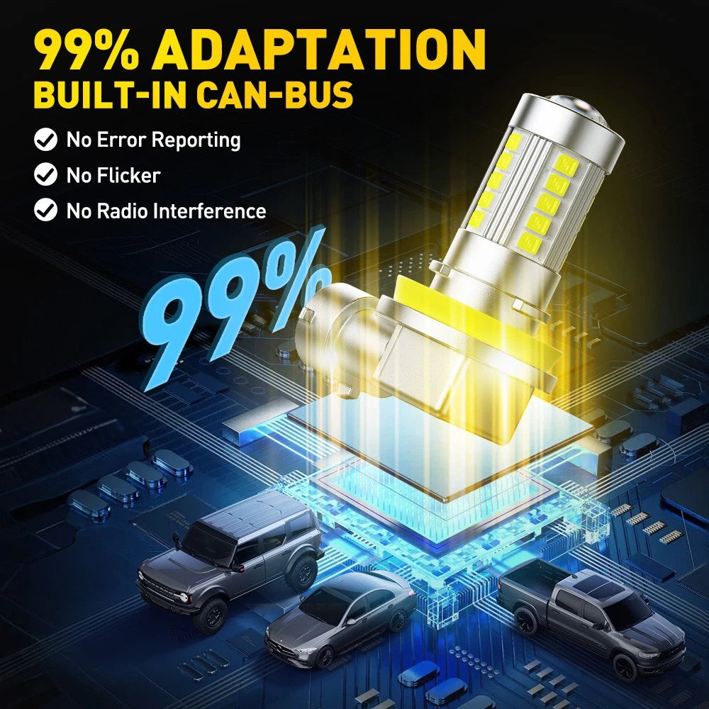 AUXITO H11 LED Headlight Kit Low Beam Bulbs Super Bright 6500K White 20000LM 6GA AUXITO