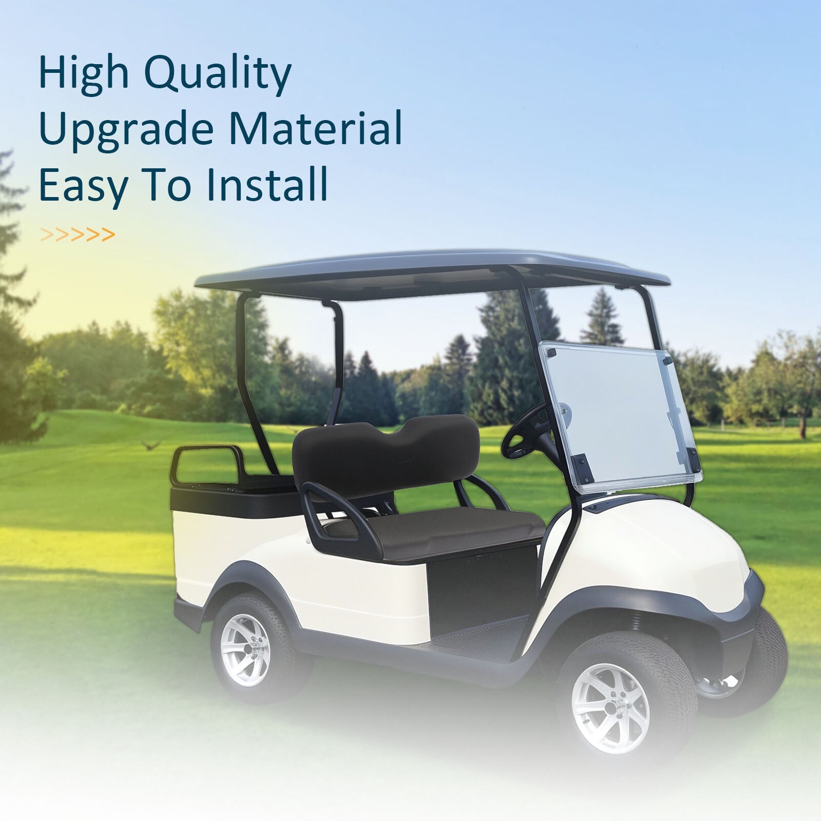 Black Golf Cart Front Cushion Set Fits EZGO RXV 6B93BC-57