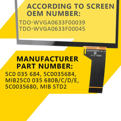 6.5'' Matte Touch screen For Digitizer VW Skoda MIB STD2 Car Radio 680 200 EOA 6B93BC-57