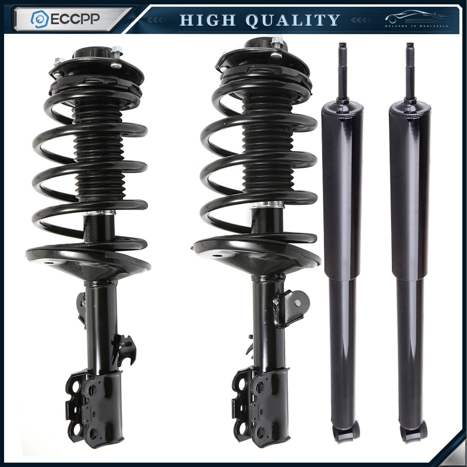 4PCS Front Complete Struts Mounts Spring Rear Shocks For 1999-2003 Toyota Sienna 6B93BC-57