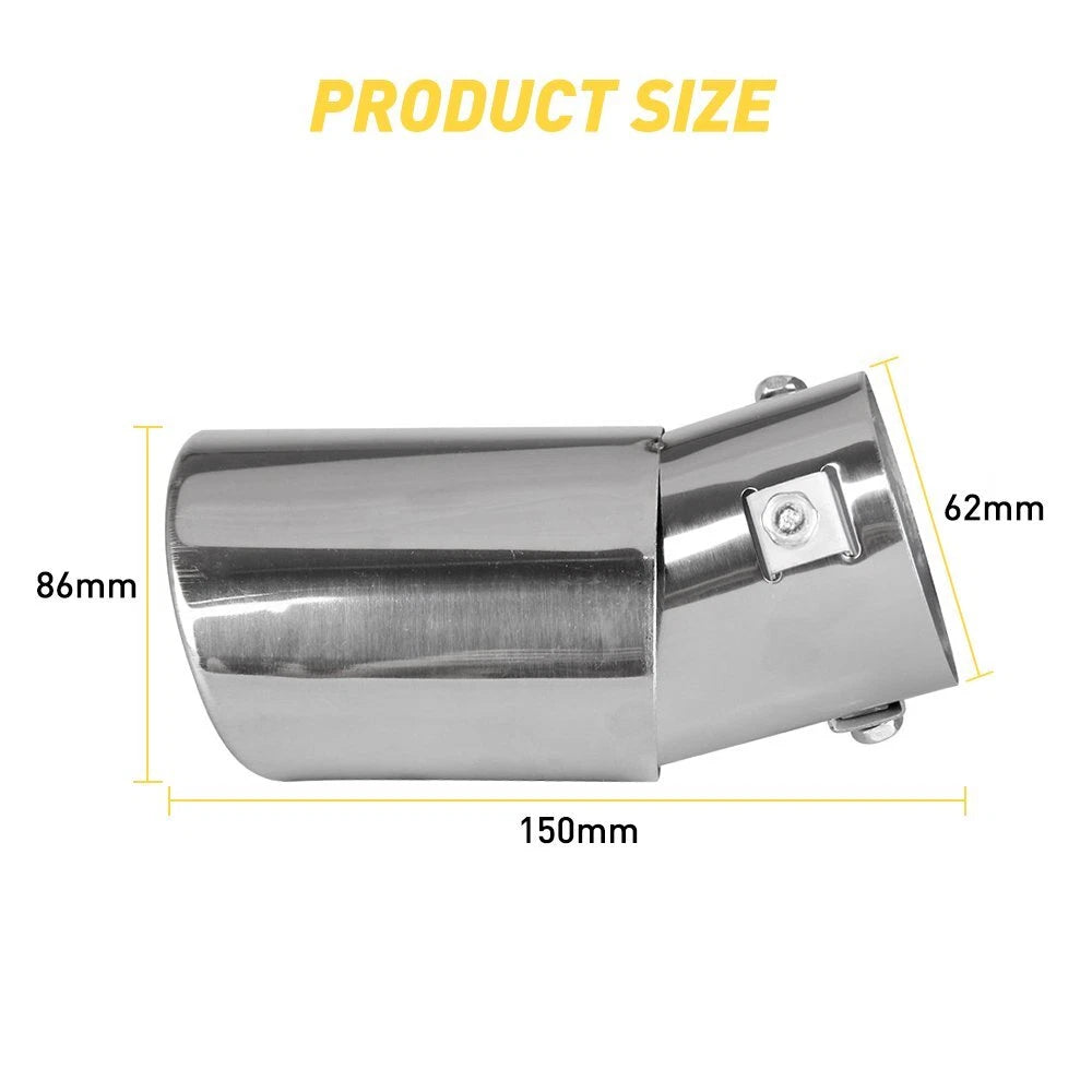 Car Exhaust Pipe Tip Rear Tail Throat Muffler Stainless Steel Round Accessory EJ 6B93BC-57