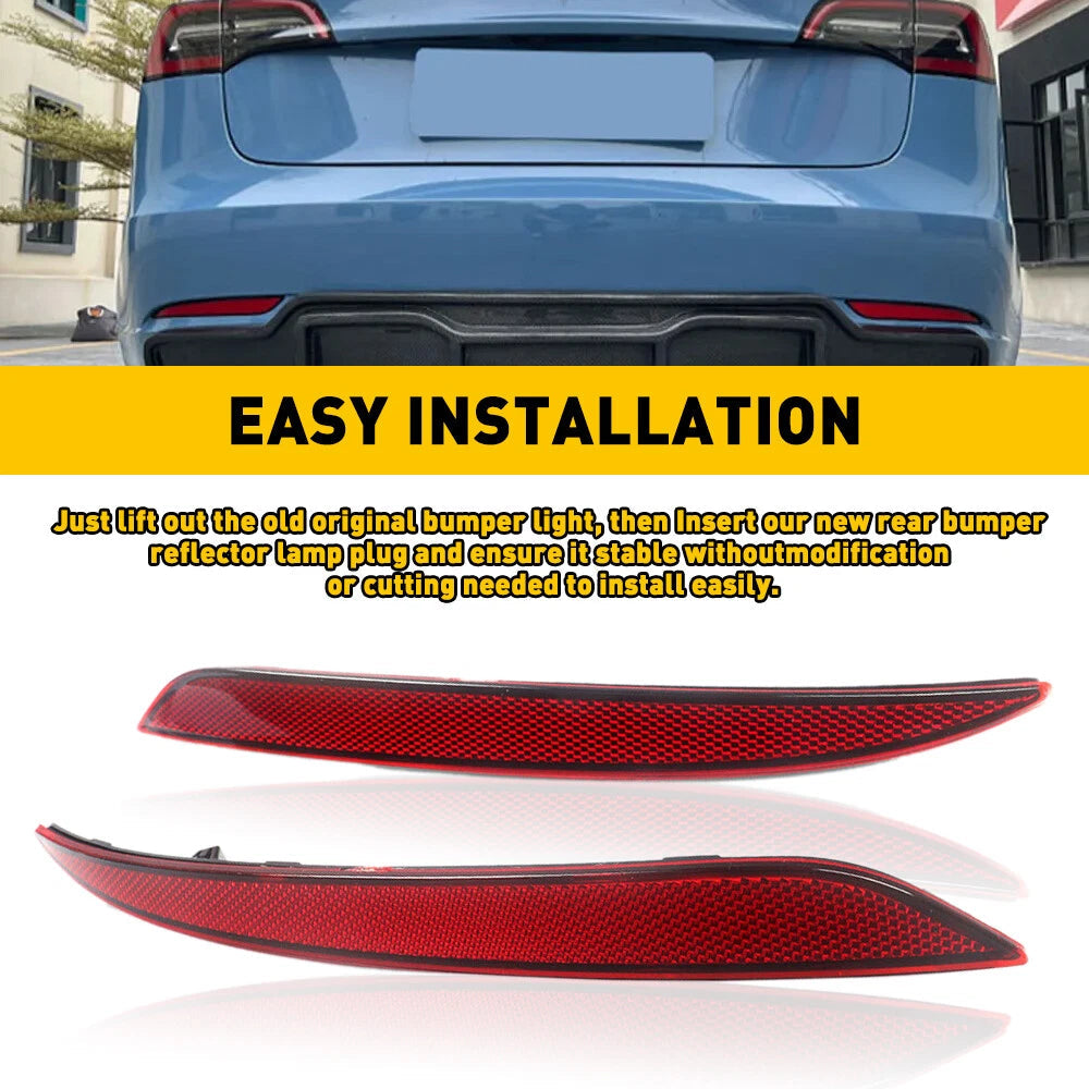 Rear Bumper Reflector Tail Case Left Lamp & Right For 2017-2023 Tesla Model 3 6B93BC-57