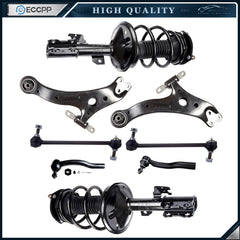 8pcs Front Strut Lower Control Arm Tierod Sway Bar Kit for 2002 2003 Camry ES300 6B93BC-57
