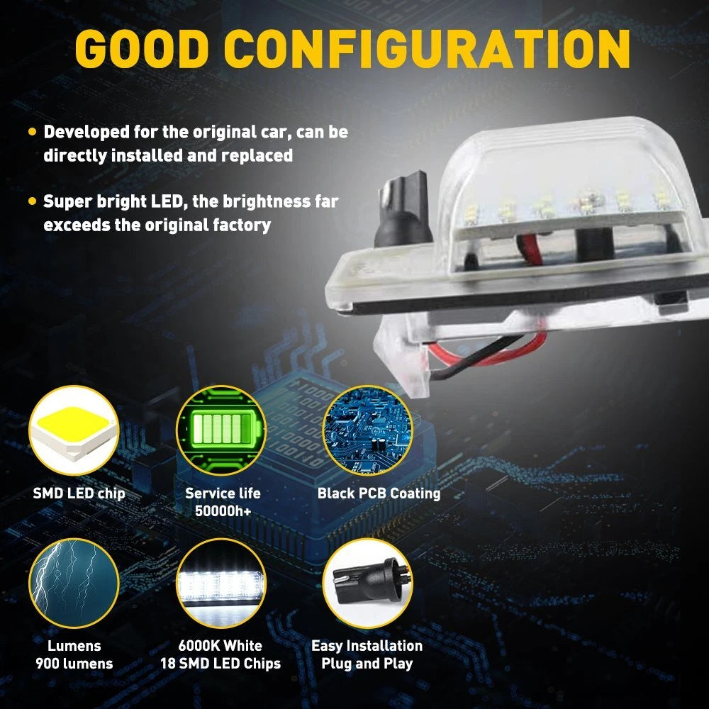 For Mazda Miata Tribute MPV Protege White LED License Plate Lights Lamps EOA 6B93BC-57