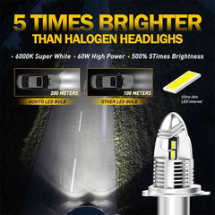AUXITO H4 9003 LED Headlight Kit Bulbs High Low Beam White 80000LM Super Bright AUXITO
