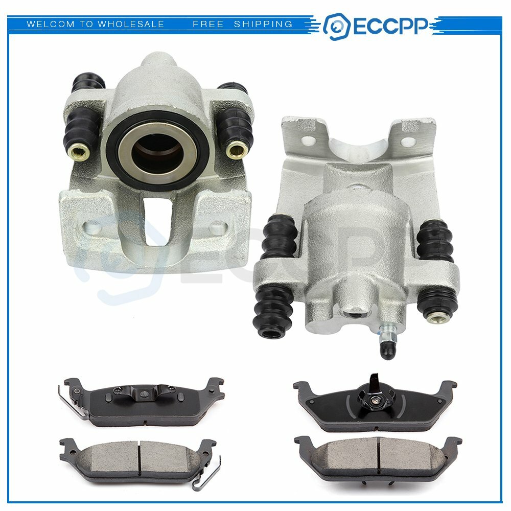 Rear Brake Calipers Brake Pads Set 6Pcs For 2004-2011 Ford F-150 184858 1012 6B93BC-57