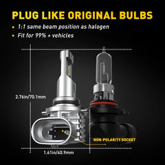 AUXITO 9006 HB4 LED Headlight Bulbs High/Low Beam Super Bright White Kit 2PC EOA AUXITO