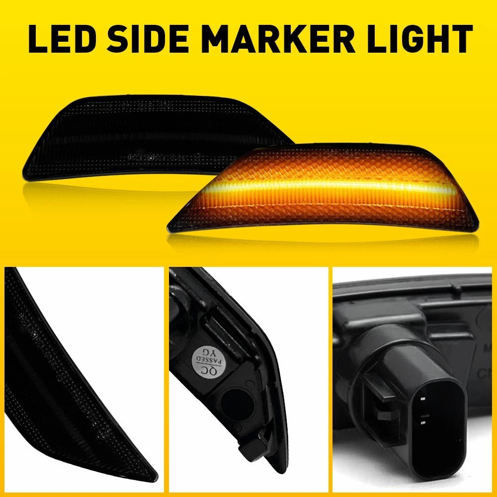 2X For 2021-2024 Kia K5 Smoked Amber LED Front Bumper Side Marker Signal Light A 6B93BC-57