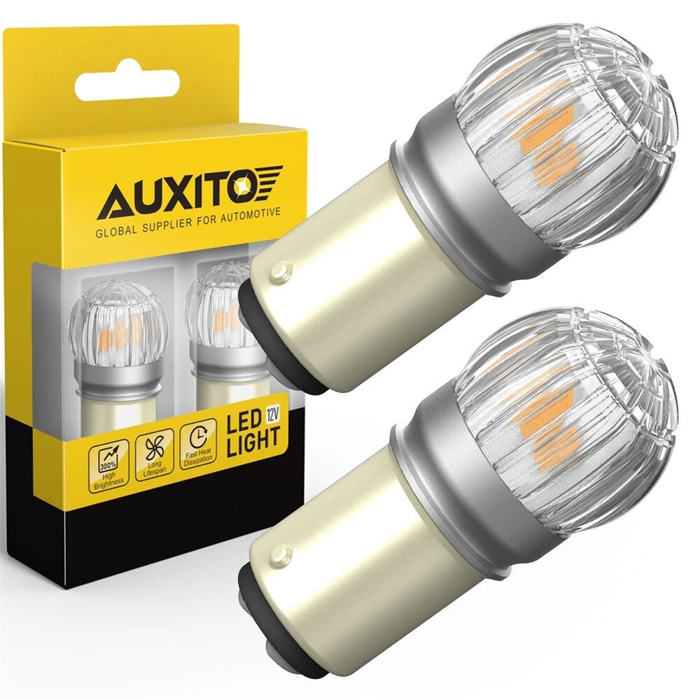 AUXITO 1157 BAY15D Amber Yellow LED Turn Signal Parking Light Bulb Error Free EA AUXITO
