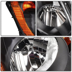 Pair Halogon Headlights Assembly For 2005-2006 Honda CR-V CRV 2.4L Black Amber 6B93BC-57