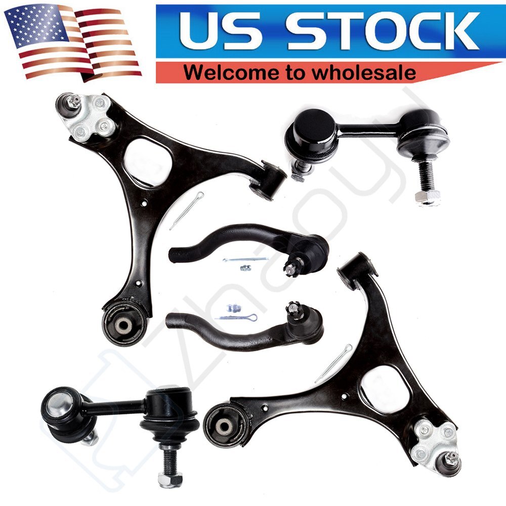 6pcs Front Control Arms Tie Rods Sway Bars Kit Fits 2006-2010 2011 Honda Civic 6B93BC-57