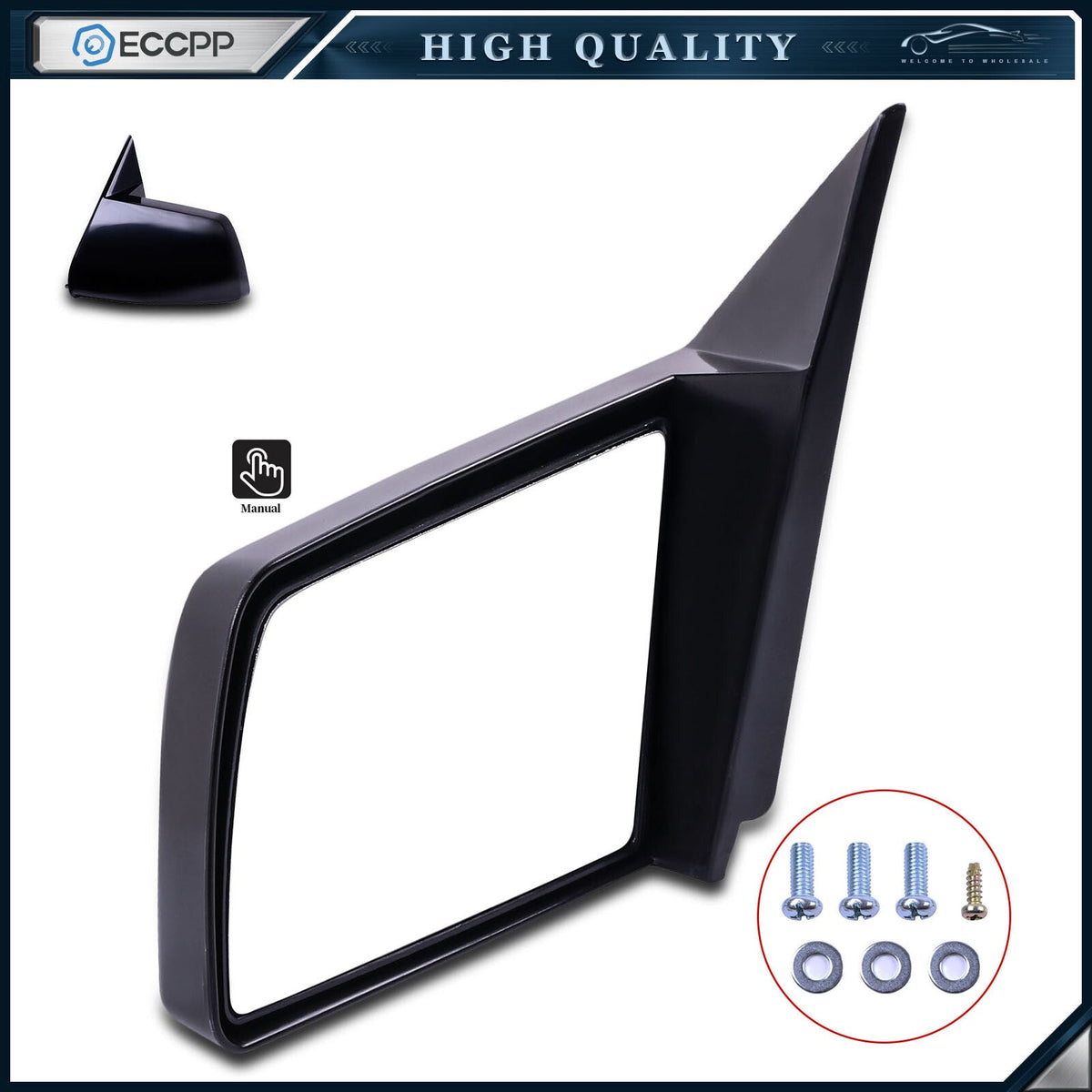 Driver Left Side Manual Mirror For 1988-1999 GMC Chevy C/K Pickup 6B93BC-57