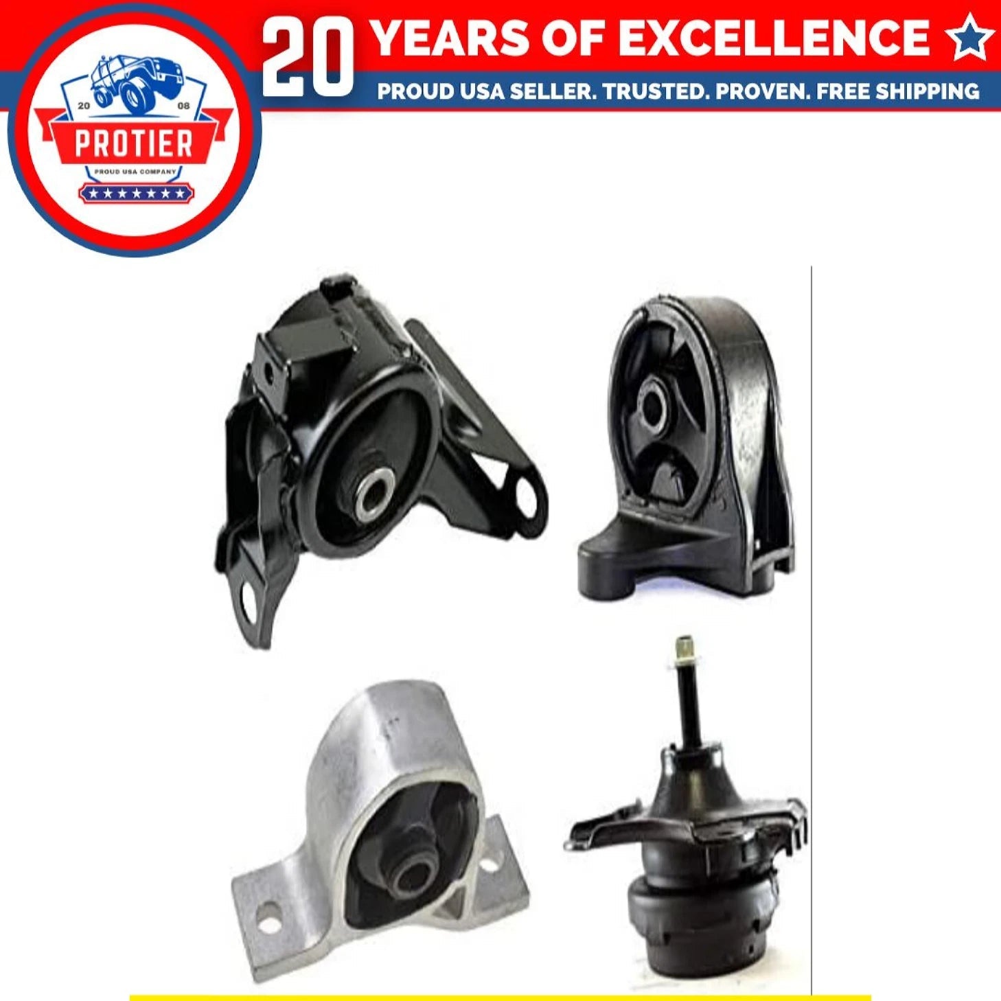 Motor & Trans Mount 4PCS Set Fit 2001-2005 Honda Civic GX/HX 1.7L Auto CVT Trans 6B93BC-57