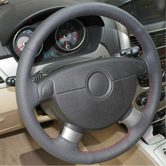 Leather Steering Wheel Hand-stitch on Wrap Cover For Buick Excelle Chevy Aveo