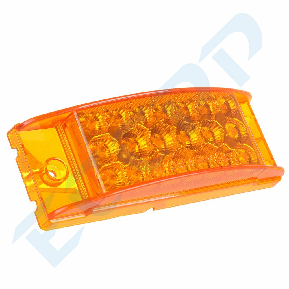 10X 6" Rectangular Side Marker Clearance Light Sealed 20Diodes Reflector Amber 6B93BC-57