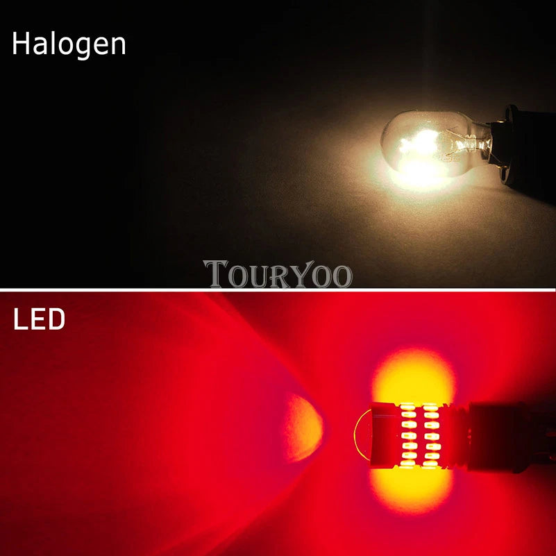 Alert Flash Strobe Blinking 7443 7440 Red LED Brake Tail Stop Signal Light Bulb 6B93BC-57