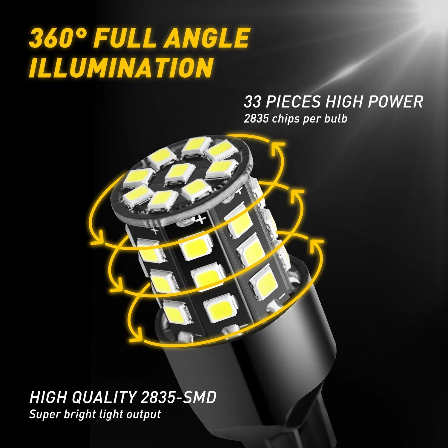 AUXITO 7443 LED Bulbs White Turn Signal Backup Reverse Light Lamp T20 7440 7441 AUXITO