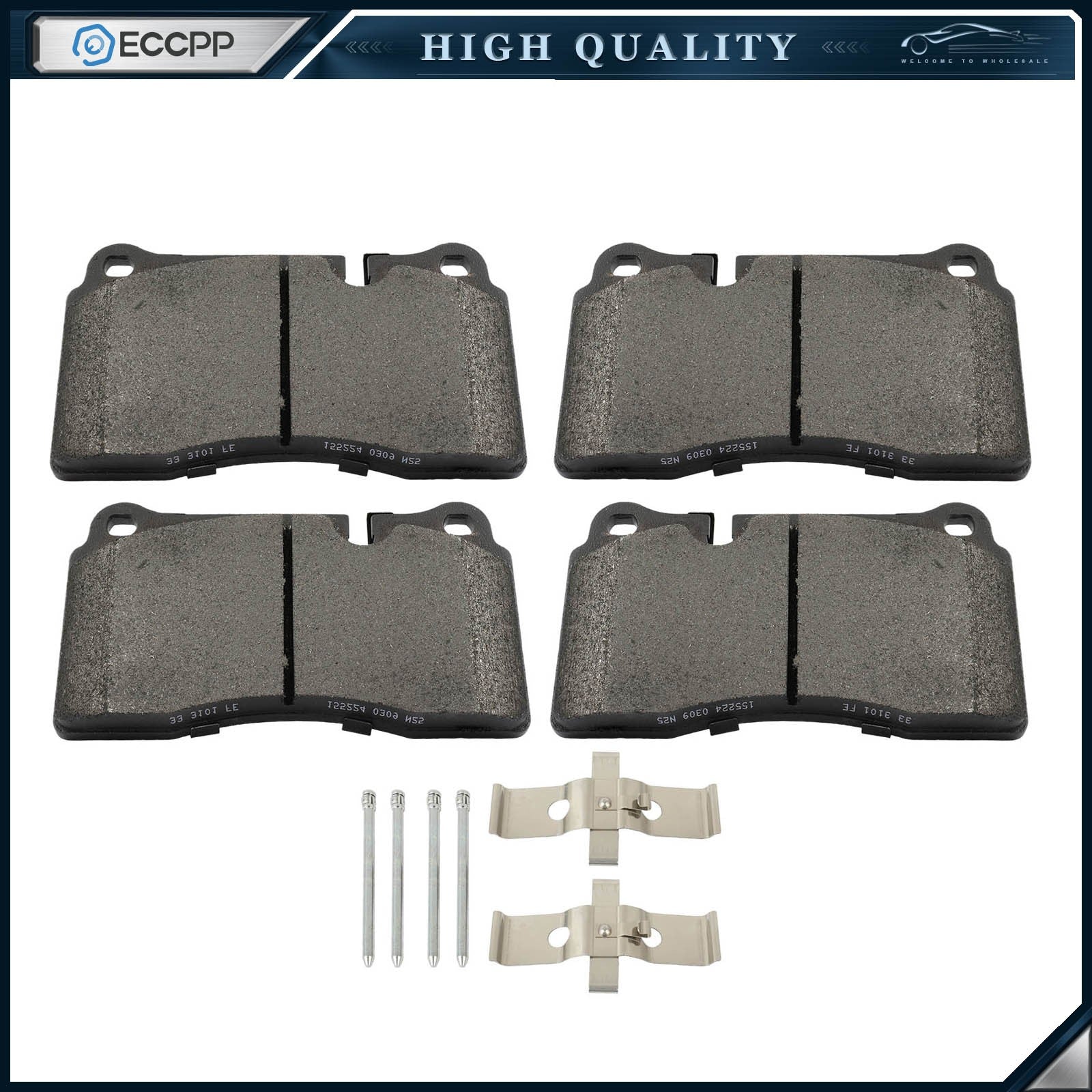 Front Semi-Metallic Brake Pads for 2014 - 2016 2017 Volkswagen Touareg 6B93BC-57