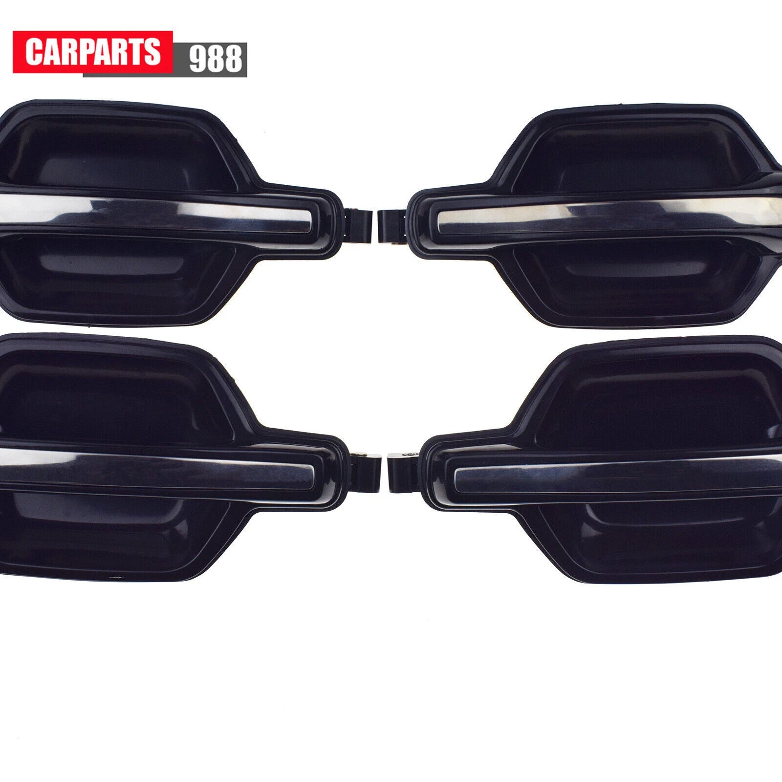 Front Rear Outside Door Handle Black & Chrome for 2001-2006 Mitsubishi Montero 6B93BC-57