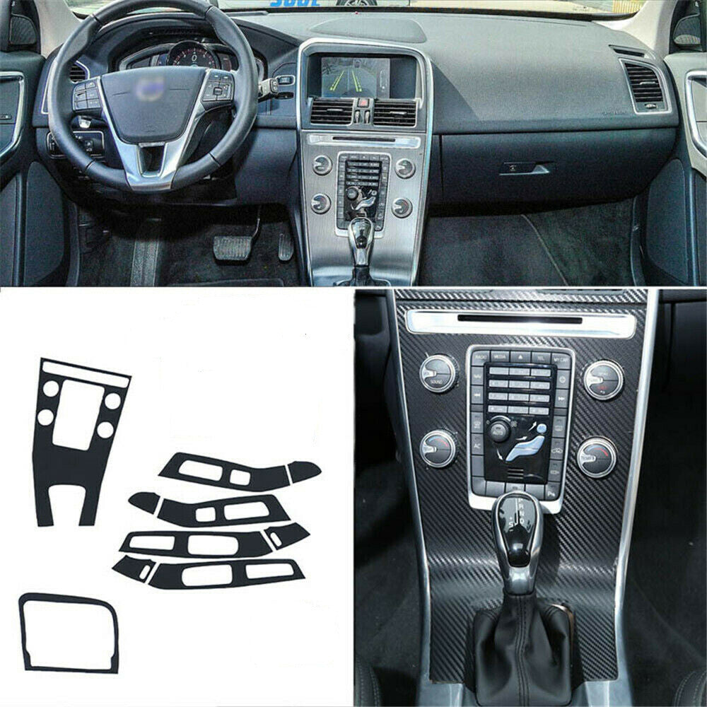 Interior Center Console Carbon Fiber Molding Sticker Decals For Volvo XC60