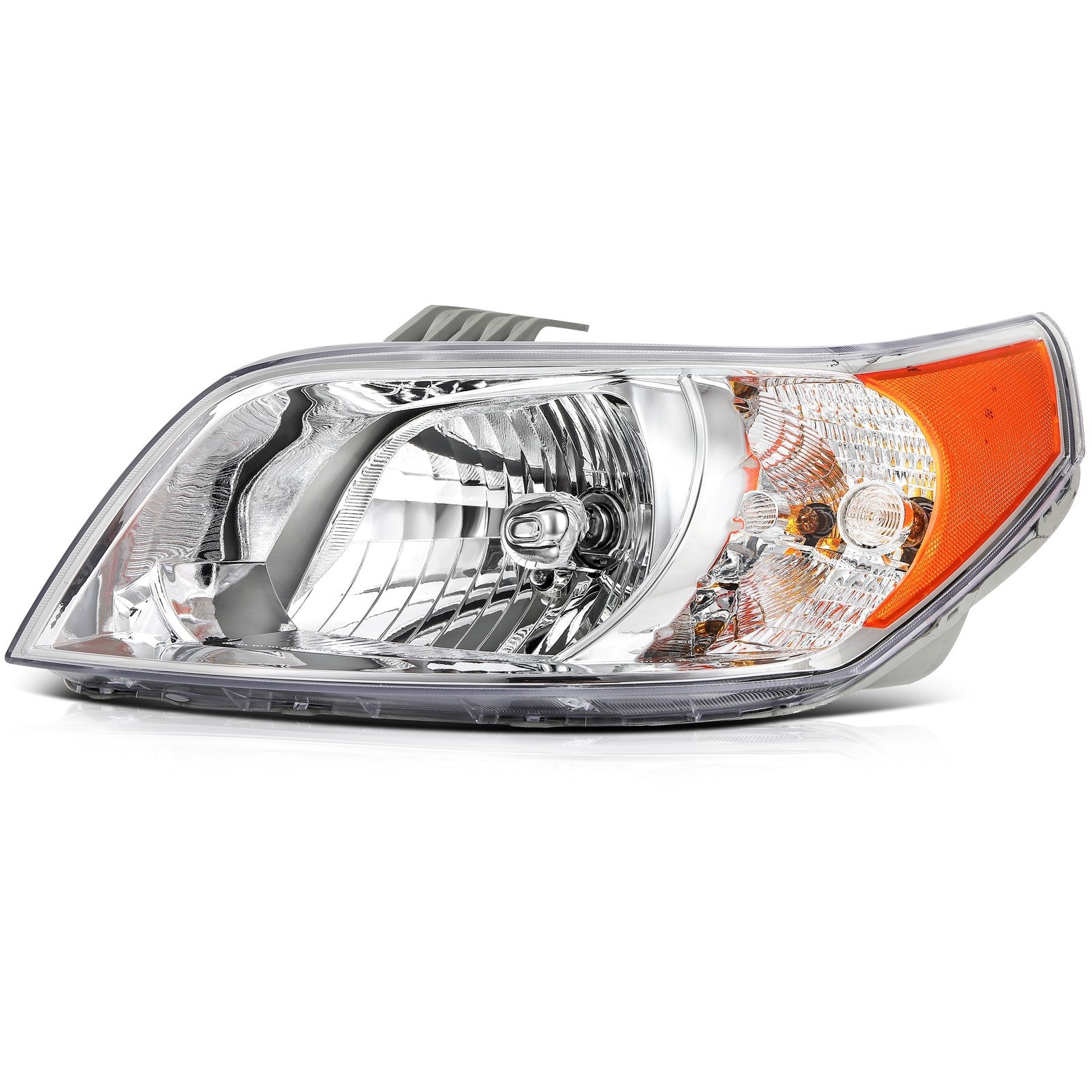 Pair Kit Headlights Assembly For 2007-2011 Chevrolet Aveo 1.6L Chrome Amber 6B93BC-57