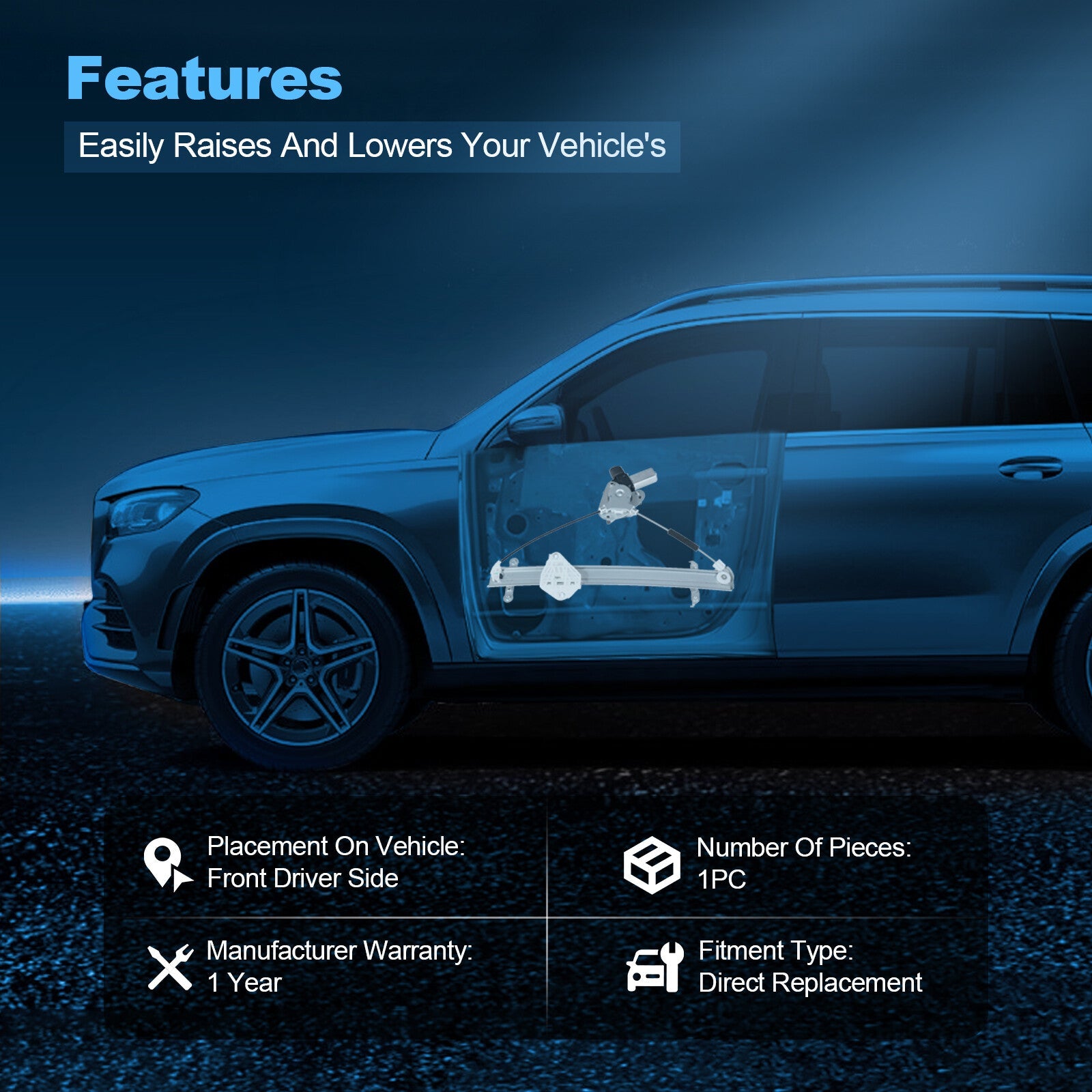 For 2010-2014 Subaru Outback Front Left Power Window Regulator With Motor 6B93BC-57