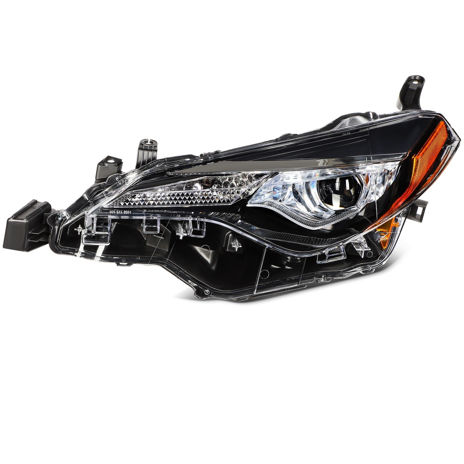 Pair Kit Headlights Assembly For 2017-2019 Toyota For Corolla 1.8L Black Amber 6B93BC-57