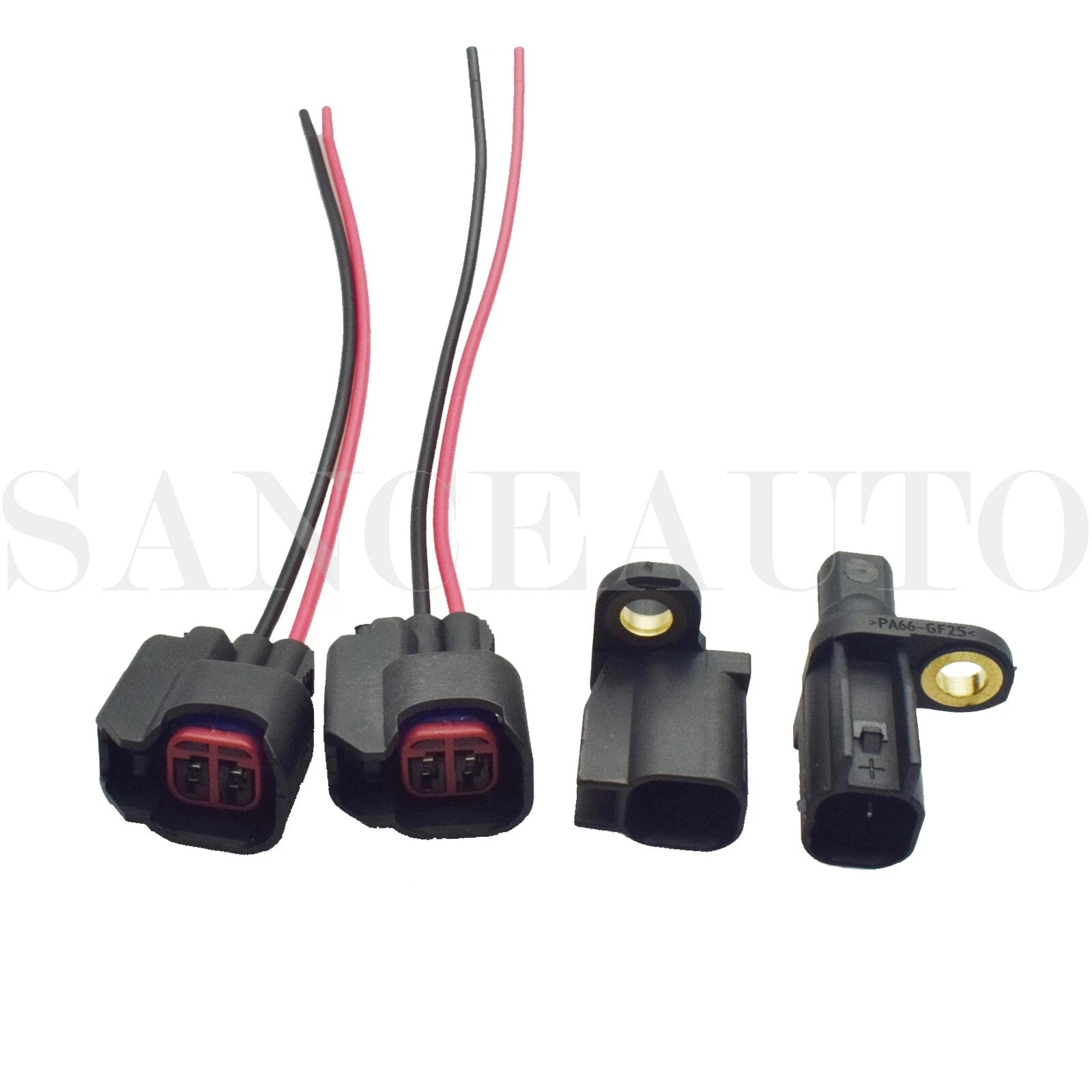 Rear ABS Wheel Speed Sensor W/ Connector 4pcs for Volvo C30 Ford Lincoln Jaguar 6B93BC-57