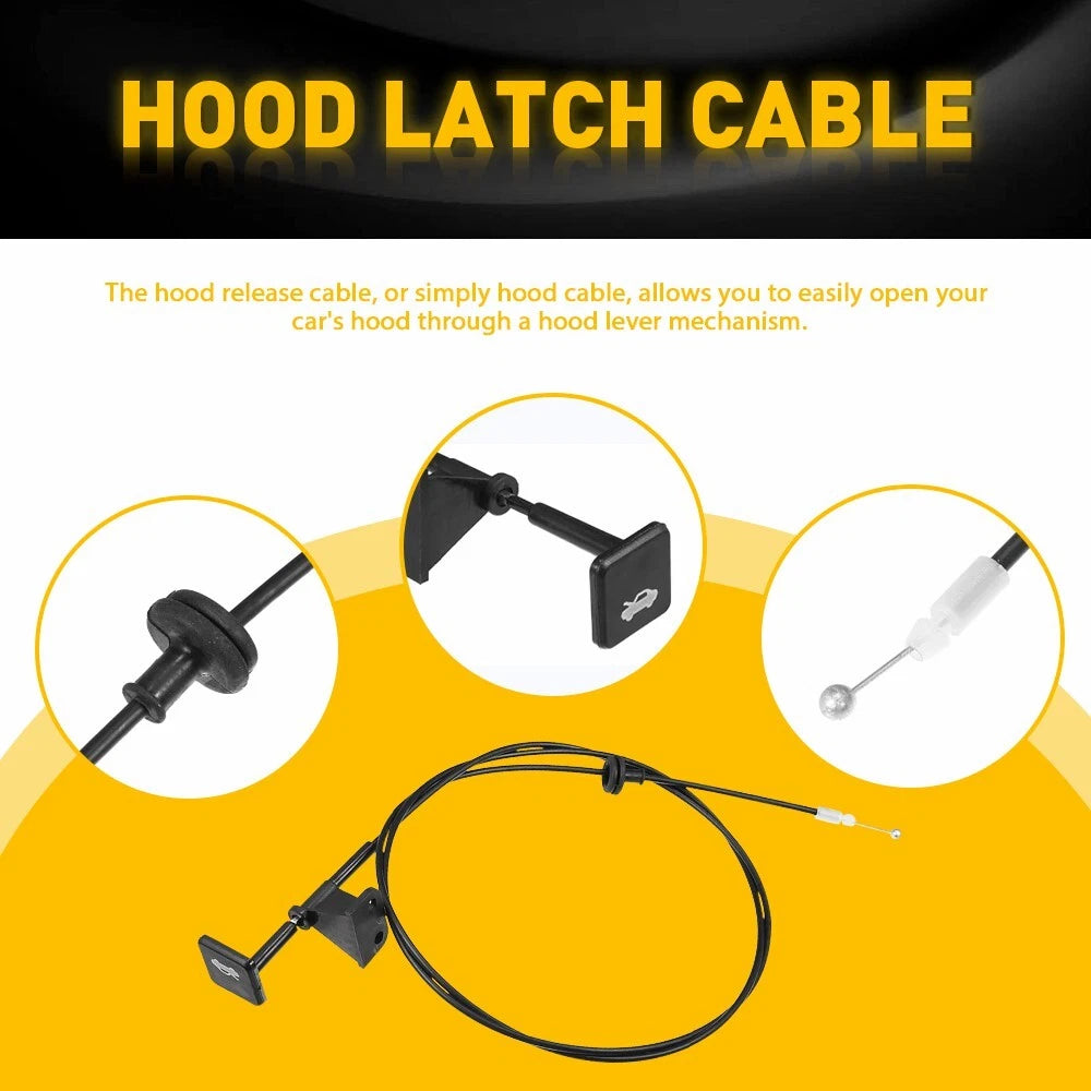Hood Latch Release Cable with Handle Pull For 2001-2005 Honda Civic Non Si EOA 6B93BC-57