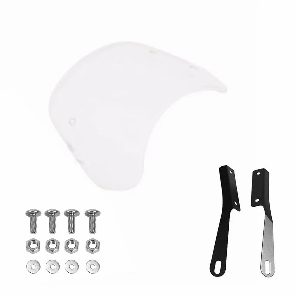 Universal Clear Windshield Windscreen For Motorcycle w/Mount Bracket 5"-7" EOA 6B93BC-57