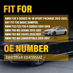 2x Smoke Front Bumper Side Marker Reflector For BMW F30 F32 M Sport F32 F33 F36 6B93BC-57