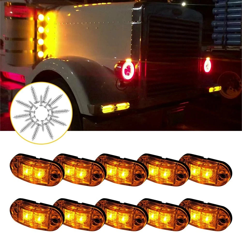 10x 2.5" Amber LED Trailer Clearance Side Marker Light for Commerical Truck EOA 6B93BC-57