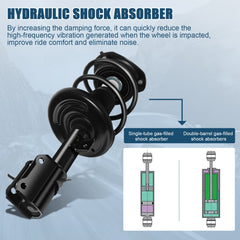 For 2009-14 Nissan Maxima Front 2x Loaded Complete Struts & Coil Spring Assembly 6B93BC-57