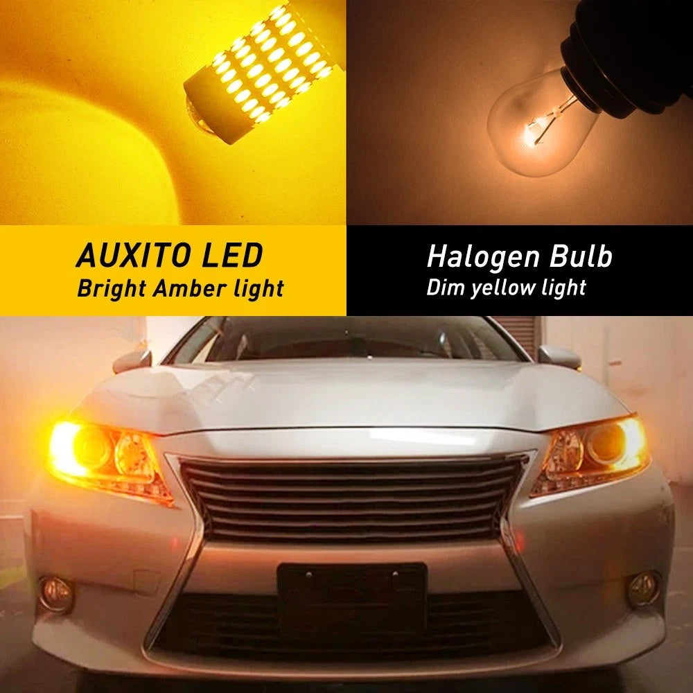 6x AUXITO 3157 LED Turn Signal Reverse Light Canbus Bulbs Parking Lamp Amber EOA AUXITO