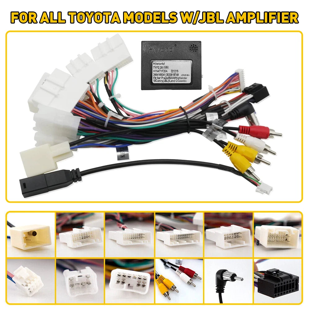 For Toyota Car Stereo Radio Power Harness Cable Wire Adapter Support JBL AMP US 6B93BC-57