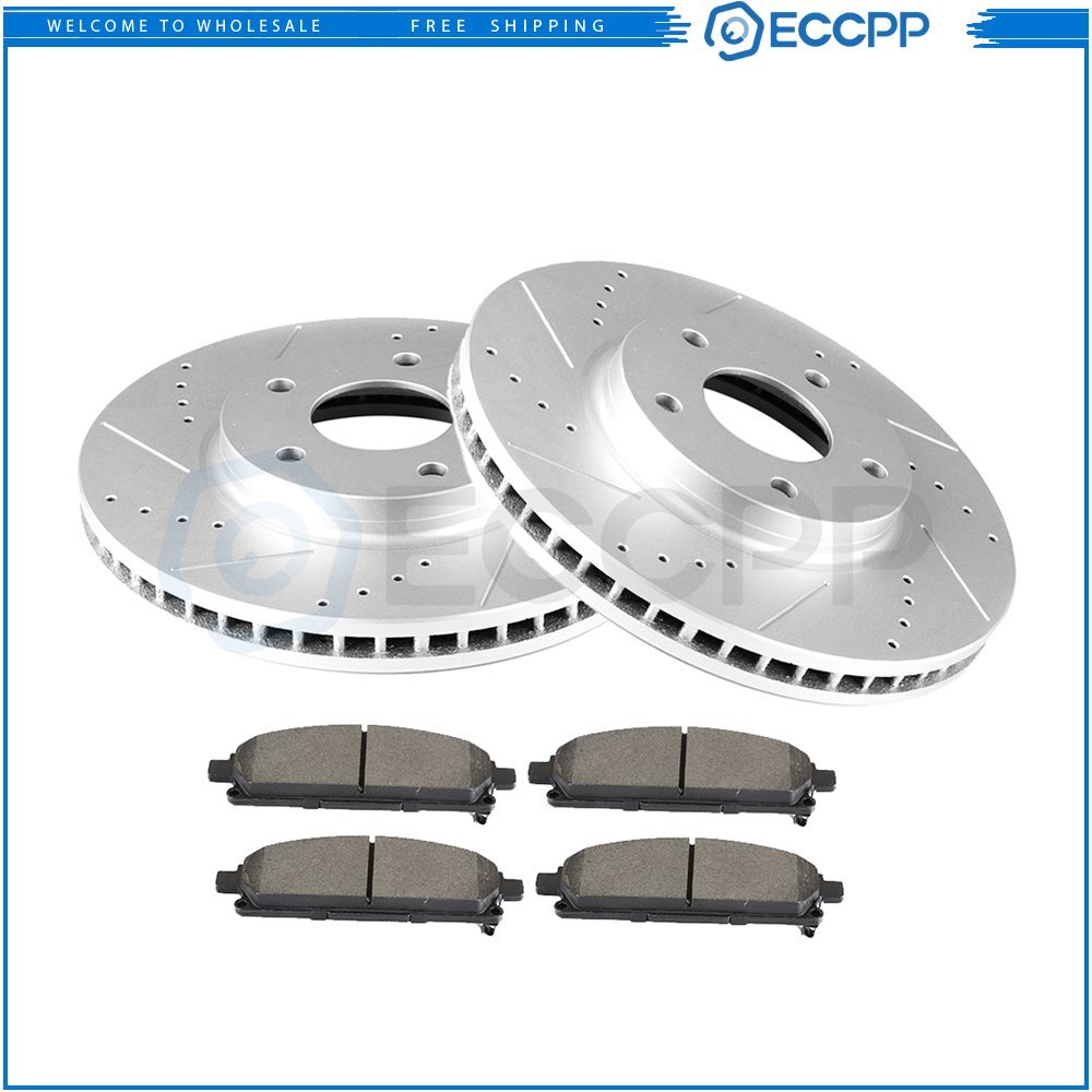 For Nissan Quest 2004 - 2009 Front Brake Rotors & Metallic Pads Drill Slot 6B93BC-57