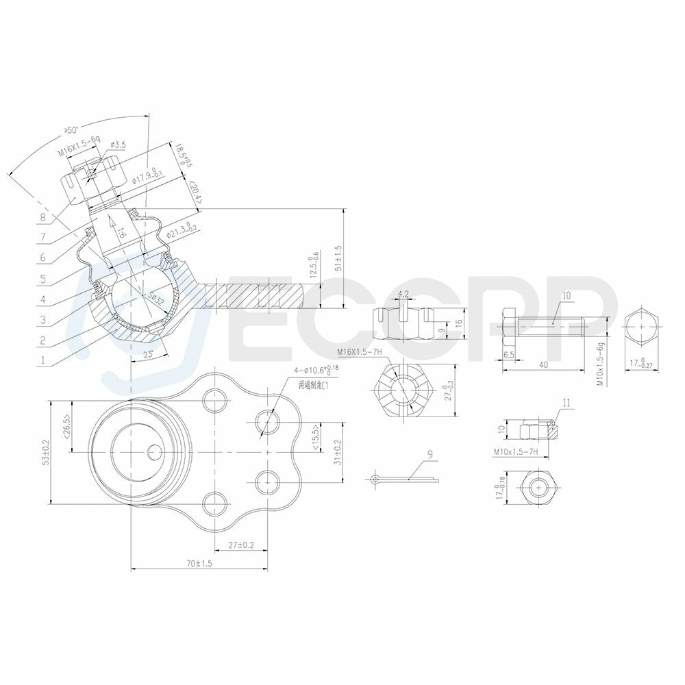 Fits 2000 2001 2002 2003 Dodge Durango Dakota 2WD Ball Joint Tierod Sway Bar kit 6B93BC-57