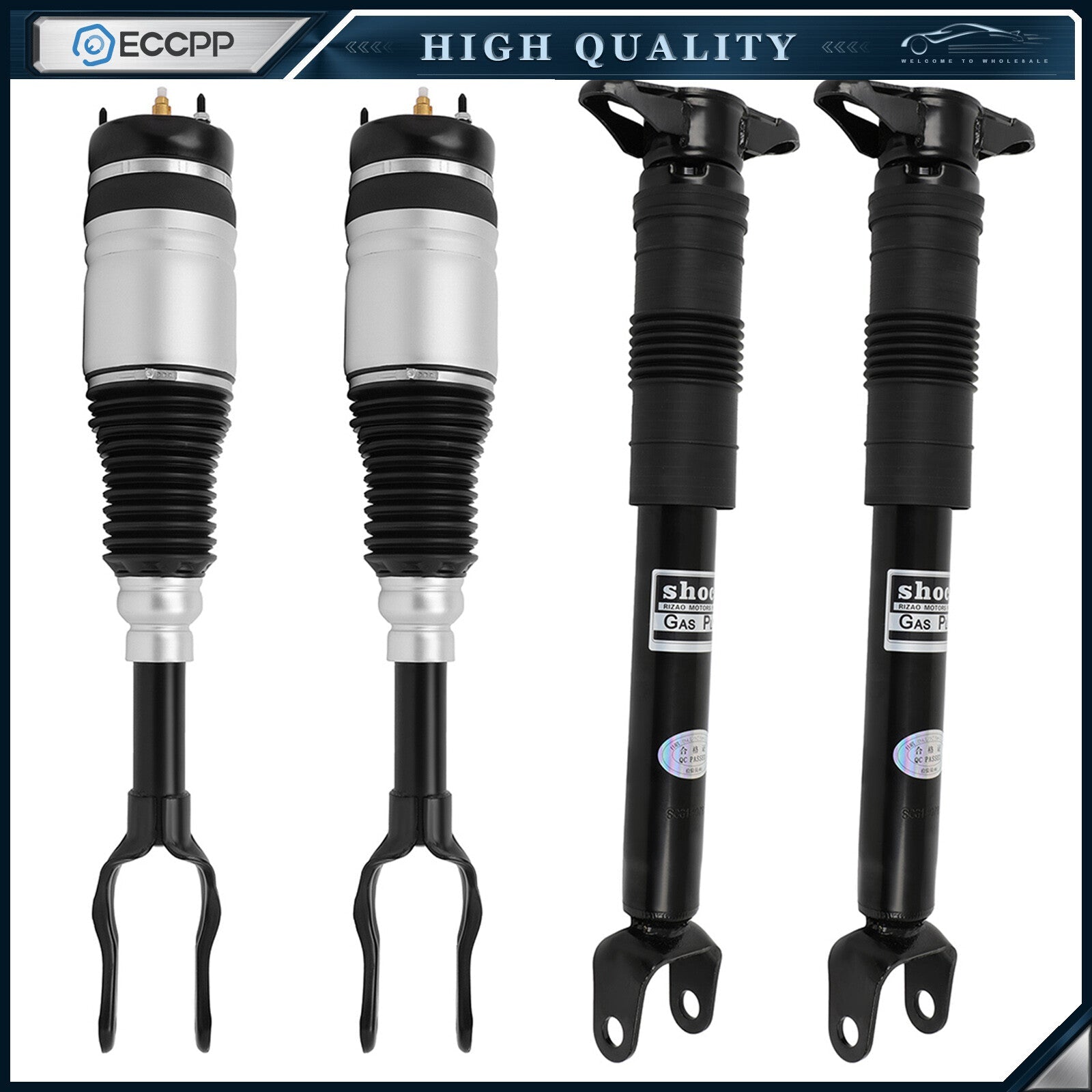 4 Pcs Front & Rear Air Suspension Struts Shock For 2011-2015 Jeep Grand Cherokee 6B93BC-57