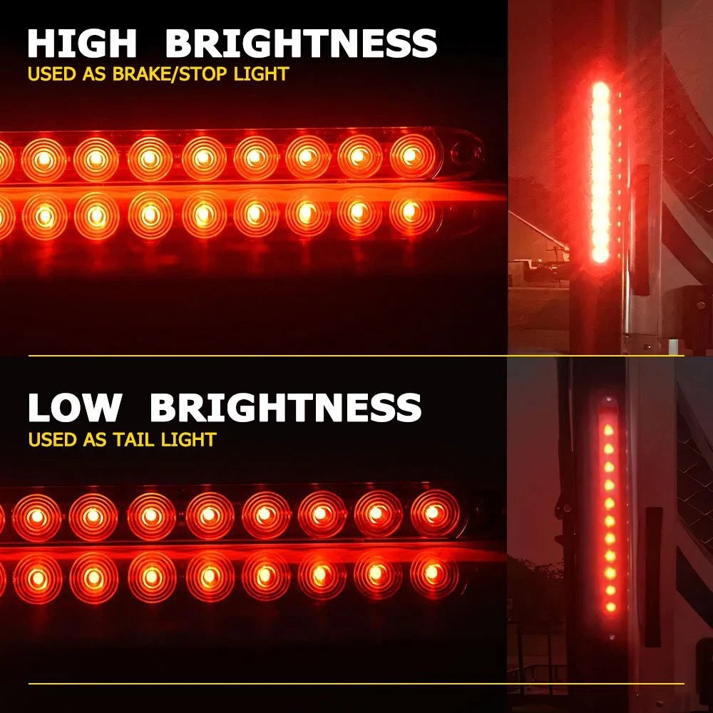 2PCS 15" 11 LED Red Truck Trailer Light Bar Stop Turn Tail Brake Light Strip Kit 6B93BC-57